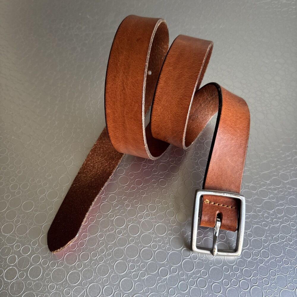 Vintage Express Brown Genuine Leather Belt Preppy Casual Classic - Size 34